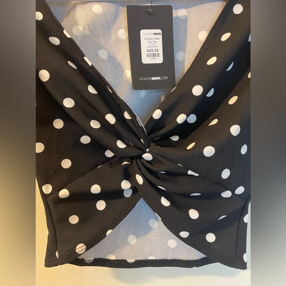 NWT POLKA DOT BLOUSE WITH RUFFLE SLEEVES - Picture 4 of 6